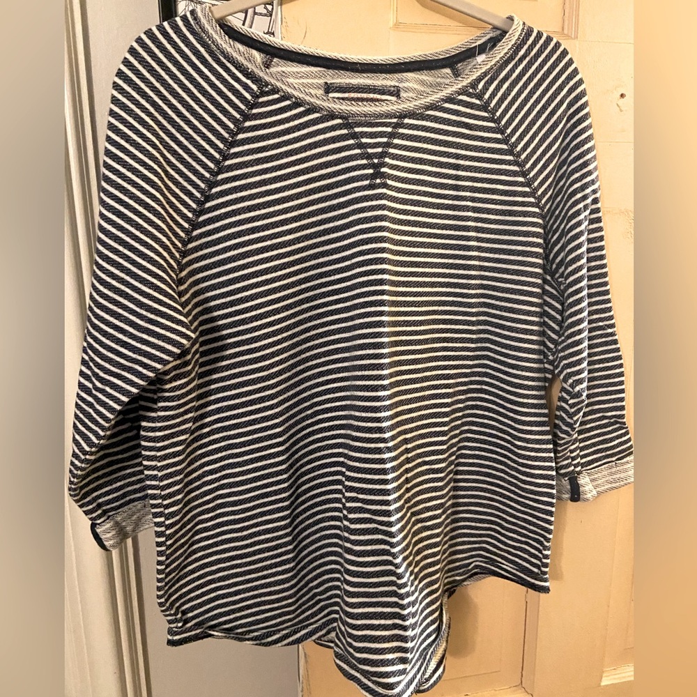 Navy and white stripe summer top